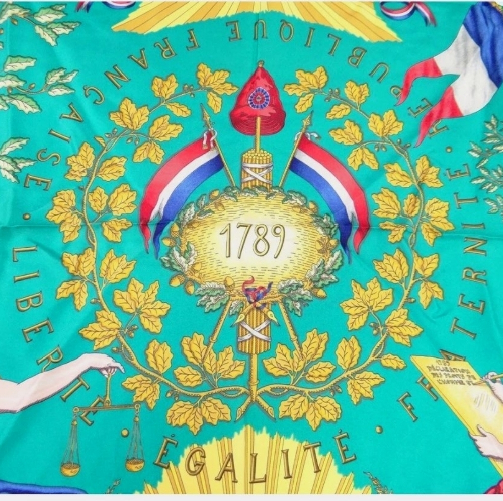 Hermes Vintage Silk Scarf 1789 Liberte Egalite Fraternite Republique Francaise - Picture 4 of 9